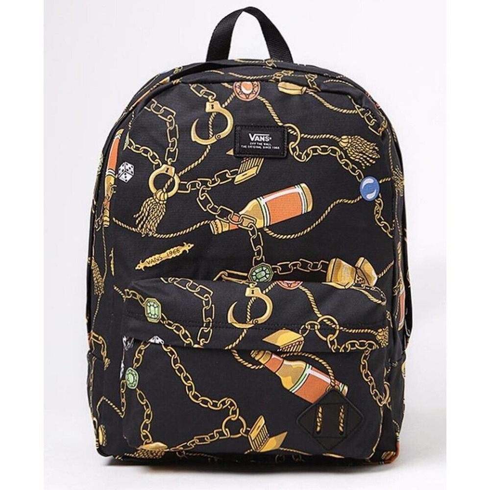 Vans Off The Wall Old Skool Plus Problem Child Gold Chain Backpack Bag